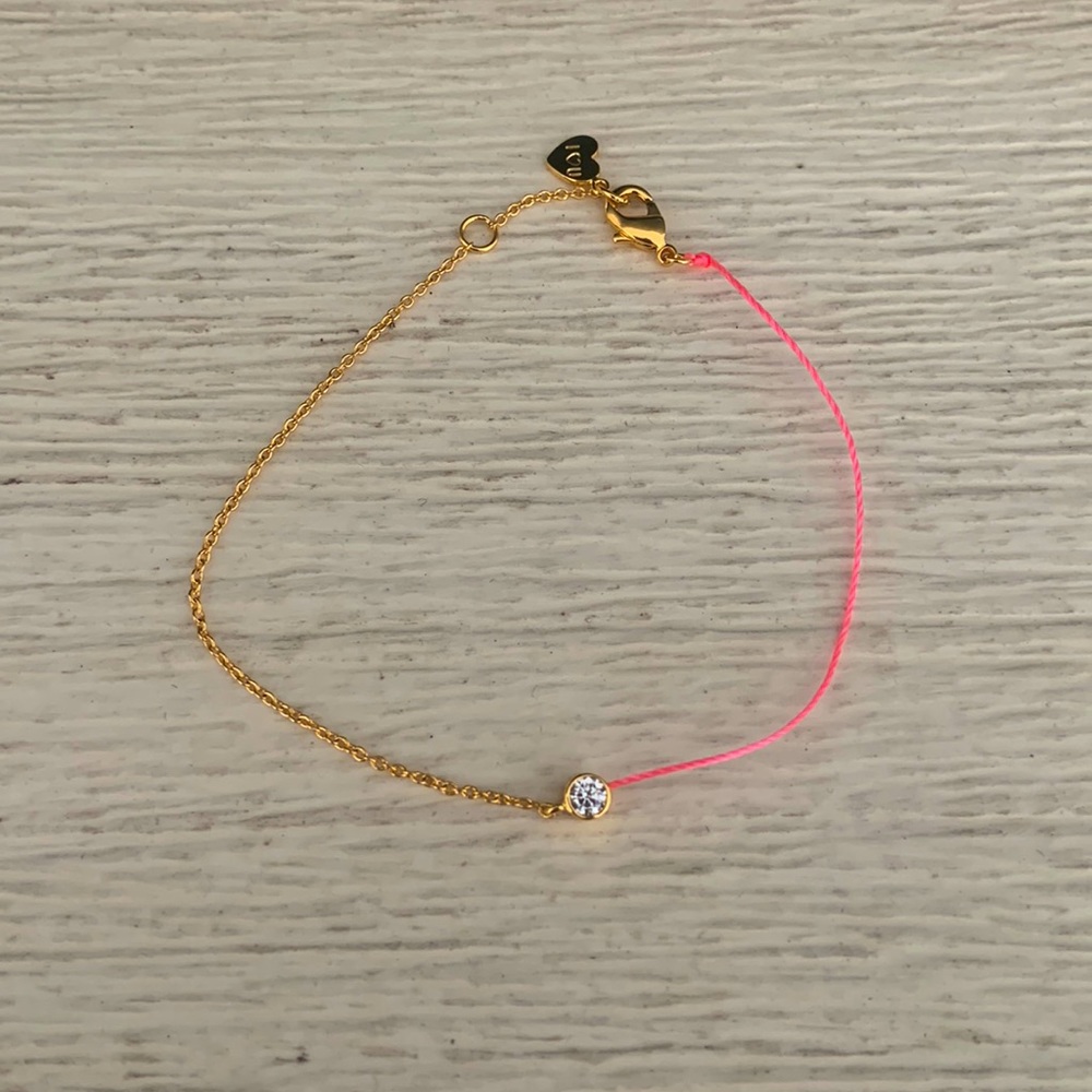 gorjana dainty pink and gold bracelet